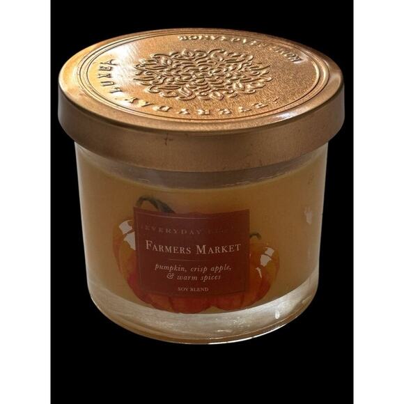 EVERYDAY LUXE Farmers Market Pumpkin Crisp Apple Soy Blend Wax Candle 3.4 oz - Picture 5 of 7